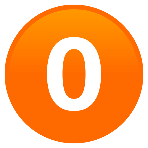 Digit Zero as drawn by JoyPixels in 10.0