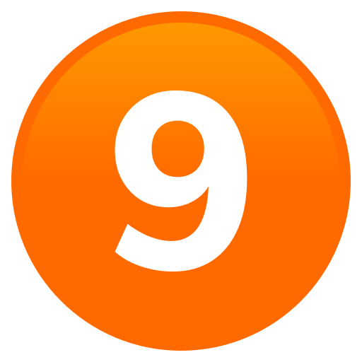 Digit Nine as drawn by JoyPixels in 10.0