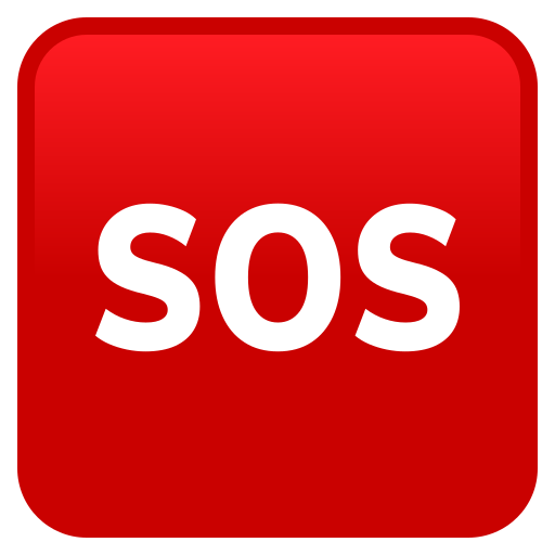 SOS Button as drawn by JoyPixels in 11.0