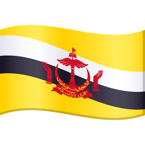 Flag: Brunei as drawn by JoyPixels in 11.0