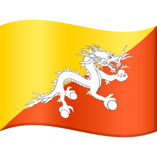 Flag: Bhutan as drawn by JoyPixels in 11.0