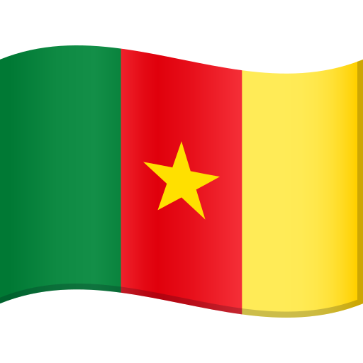 Flag: Cameroon as drawn by JoyPixels in 11.0