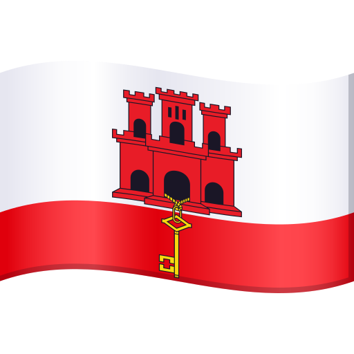 Flag: Gibraltar as drawn by JoyPixels in 11.0