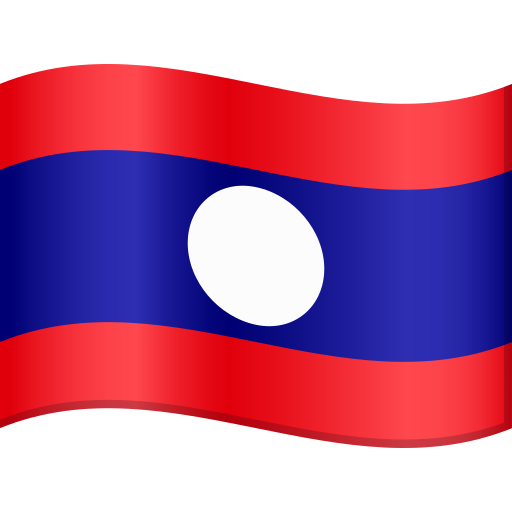 Flag: Laos as drawn by JoyPixels in 11.0