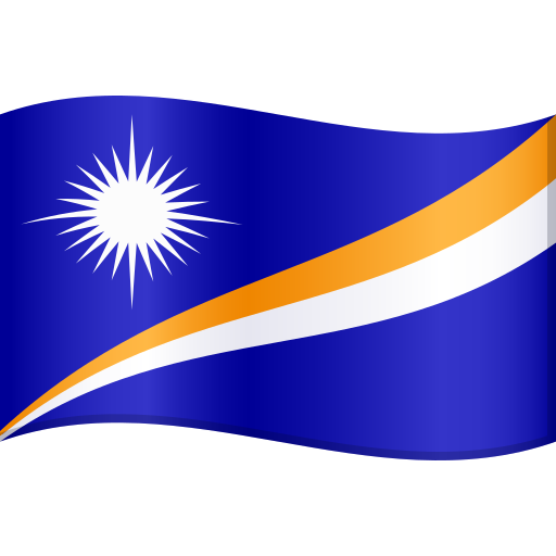 Flag: Marshall Islands as drawn by JoyPixels in 11.0