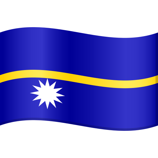 Flag: Nauru as drawn by JoyPixels in 11.0