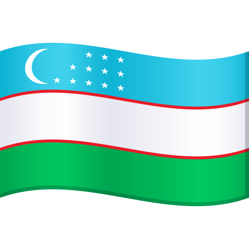 Flag: Uzbekistan as drawn by JoyPixels in 11.0