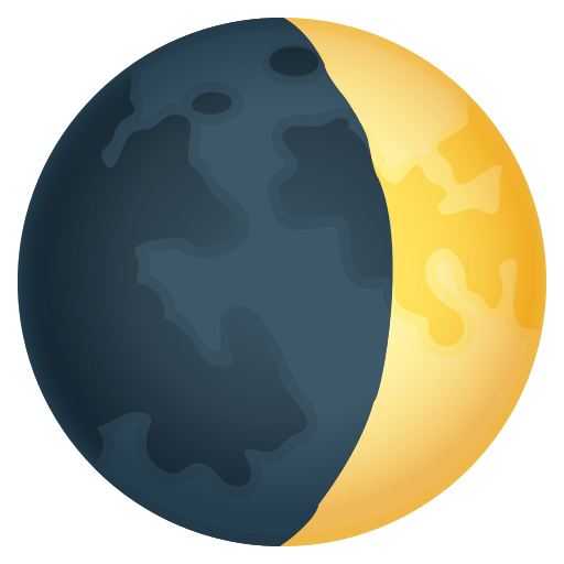 waxing crescent moon as rendered by JoyPixels