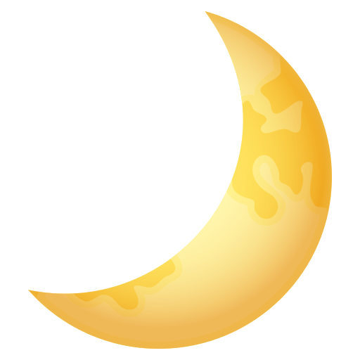 crescent moon as rendered by JoyPixels