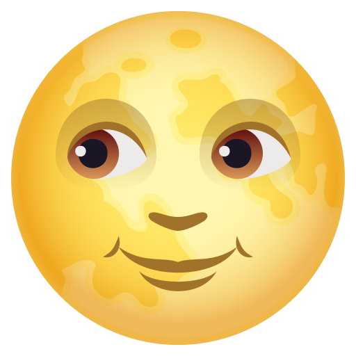 full moon face as rendered by JoyPixels