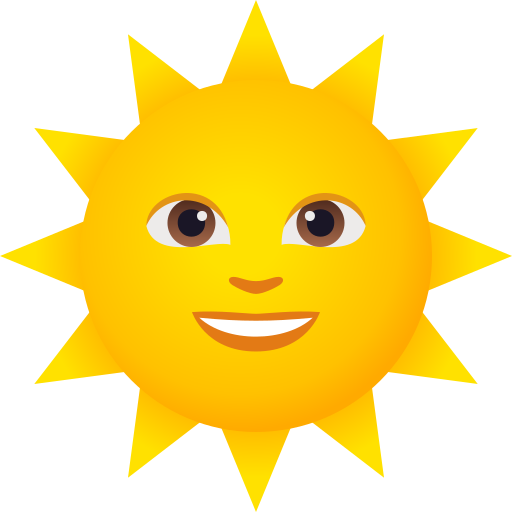 sun with face as rendered by JoyPixels