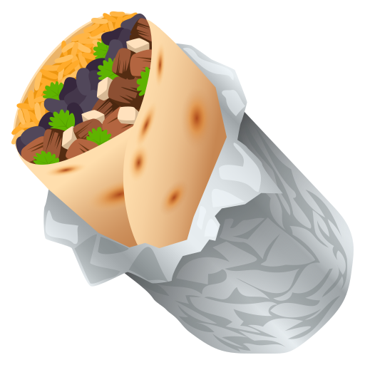 burrito as rendered by JoyPixels