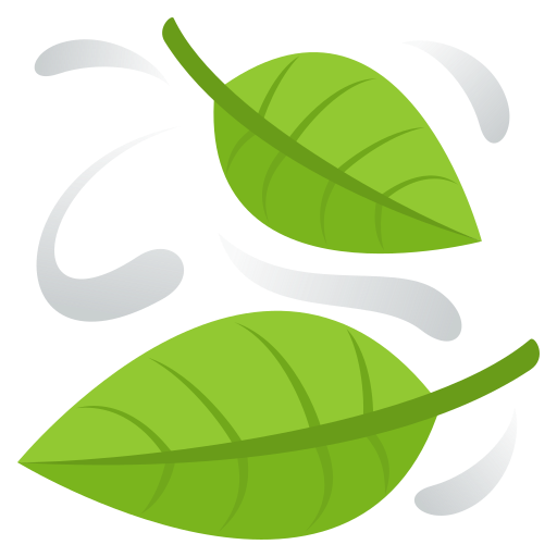 leaf fluttering in wind as rendered by JoyPixels