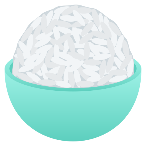 cooked rice as rendered by JoyPixels