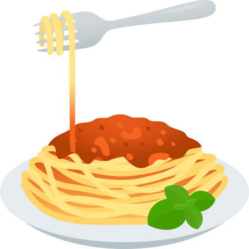 spaghetti as rendered by JoyPixels