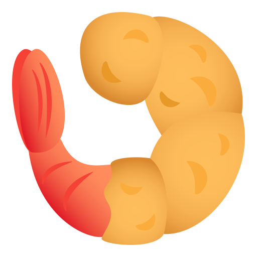 fried shrimp as rendered by JoyPixels