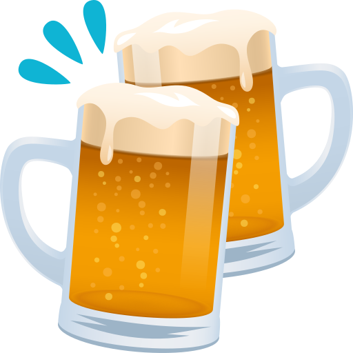 clinking beer mugs as rendered by JoyPixels