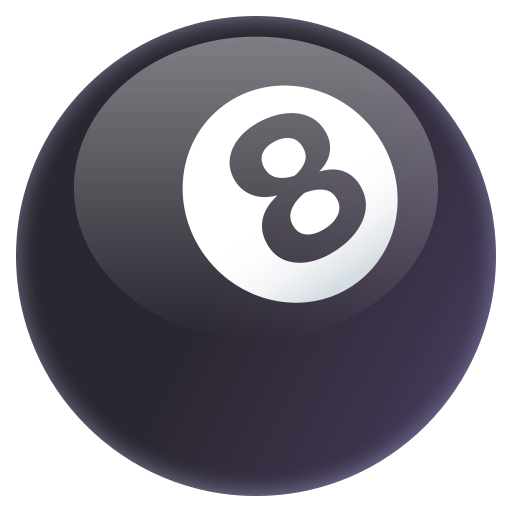 Pool 8 Ball as drawn by JoyPixels in 11.0