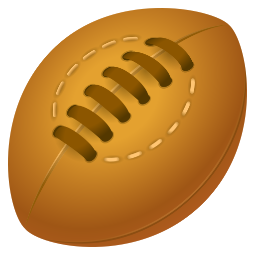 rugby football as rendered by JoyPixels