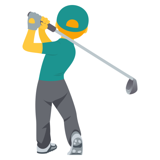 man golfing as rendered by JoyPixels