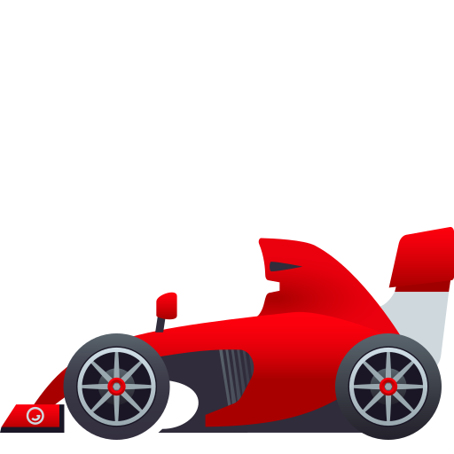 racing car as rendered by JoyPixels