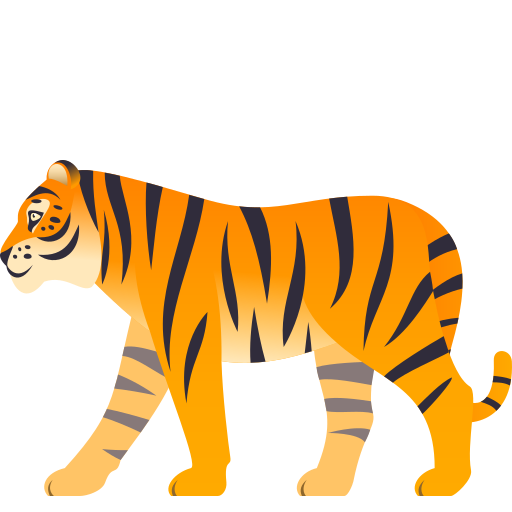Tiger as drawn by JoyPixels in 11.0