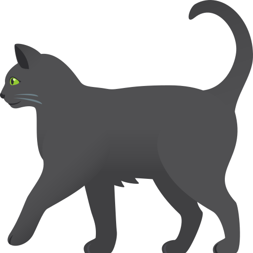 black cat as rendered by JoyPixels