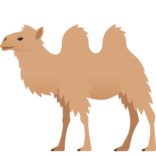 two-hump camel as rendered by JoyPixels