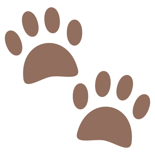 paw prints as rendered by JoyPixels