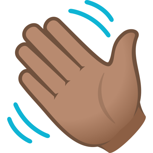Waving Hand: Medium Skin Tone as drawn by JoyPixels in 11.0