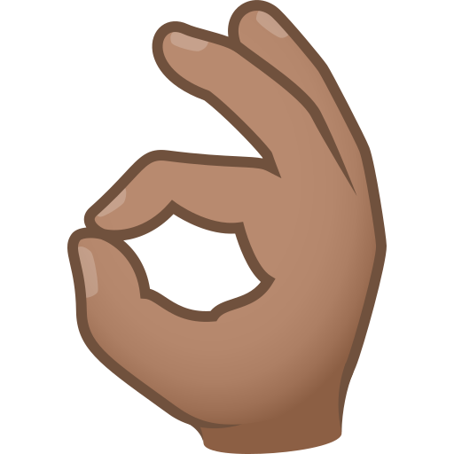 OK hand: medium skin tone as rendered by JoyPixels
