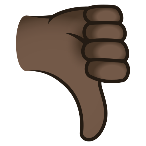 thumbs down: dark skin tone as rendered by JoyPixels