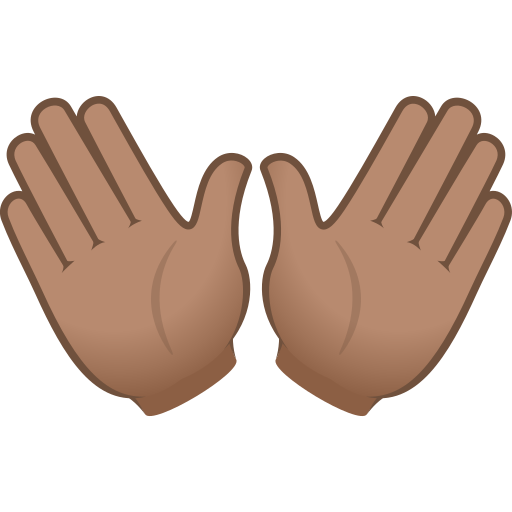 Open Hands: Medium Skin Tone as drawn by JoyPixels in 11.0