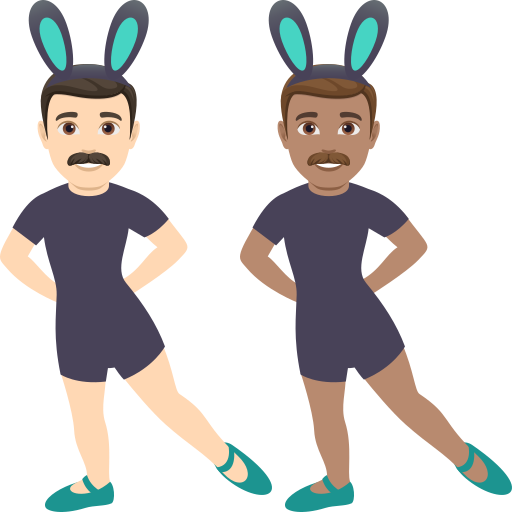 Men with Bunny Ears: Light Skin Tone, Medium Skin Tone, the design in this release