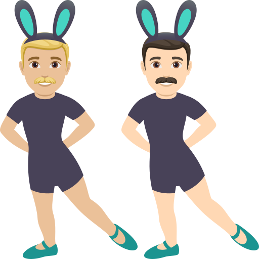 Men with Bunny Ears: Medium-Light Skin Tone, Light Skin Tone, the design in this release