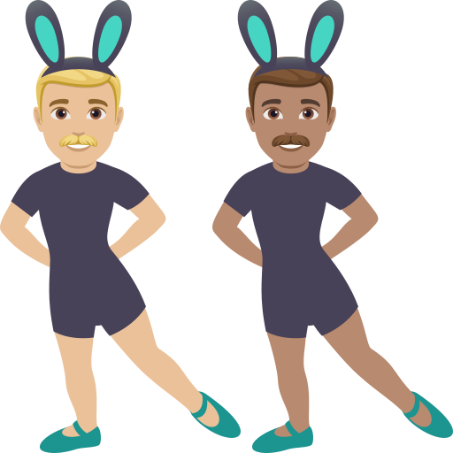 Men with Bunny Ears: Medium-Light Skin Tone, Medium Skin Tone, the design in this release