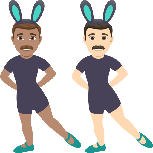 Men with Bunny Ears: Medium Skin Tone, Light Skin Tone, the design in this release