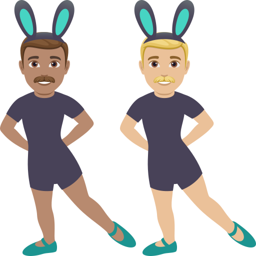 Men with Bunny Ears: Medium Skin Tone, Medium-Light Skin Tone, the design in this release