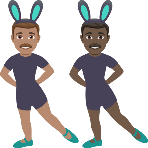 Men with Bunny Ears: Medium Skin Tone, Dark Skin Tone, the design in this release