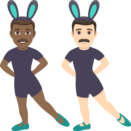 Men with Bunny Ears: Medium-Dark Skin Tone, Light Skin Tone, the design in this release