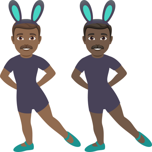 Men with Bunny Ears: Medium-Dark Skin Tone, Dark Skin Tone, the design in this release