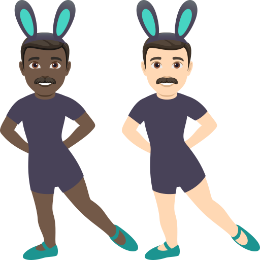 Men with Bunny Ears: Dark Skin Tone, Light Skin Tone, the design in this release