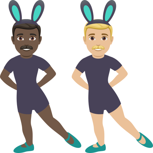 Men with Bunny Ears: Dark Skin Tone, Medium-Light Skin Tone, the design in this release