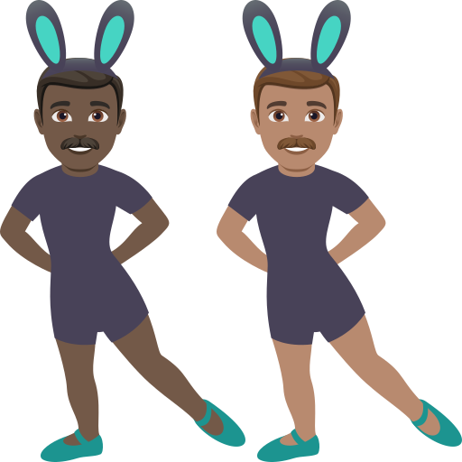 Men with Bunny Ears: Dark Skin Tone, Medium Skin Tone, the design in this release