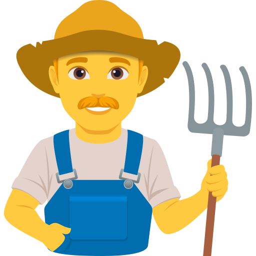 man farmer as rendered by JoyPixels
