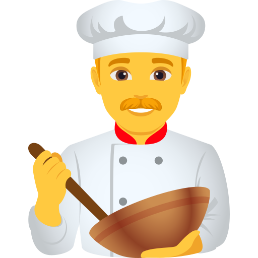 man cook as rendered by JoyPixels