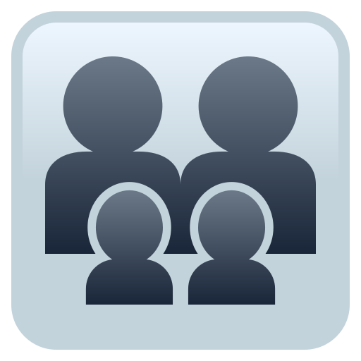 family: man, woman, girl, girl as rendered by JoyPixels