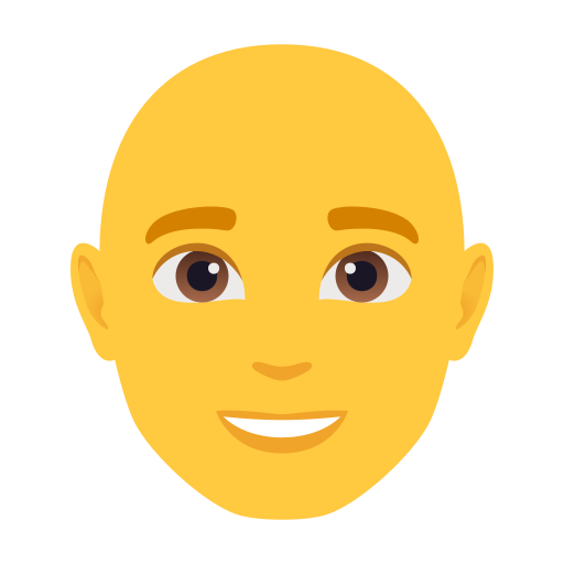 man: bald as rendered by JoyPixels