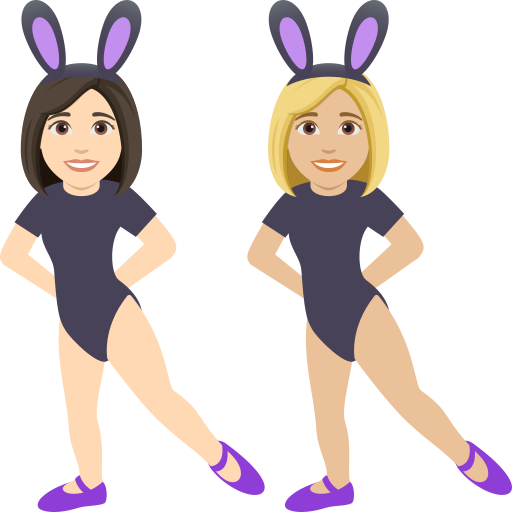 Women with Bunny Ears: Light Skin Tone, Medium-Light Skin Tone, the design in this release