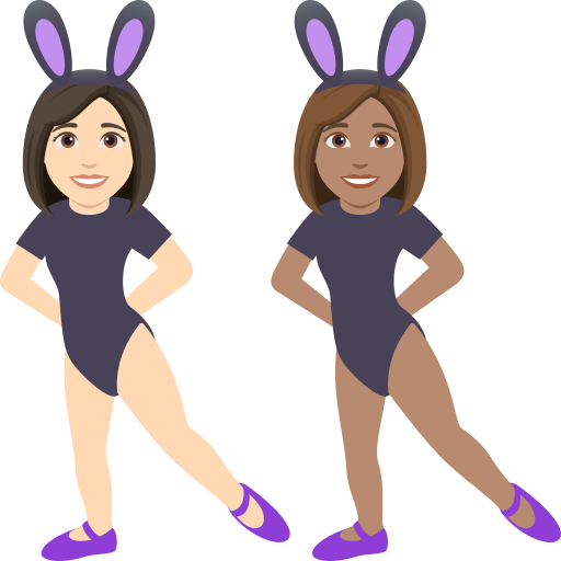 Women with Bunny Ears: Light Skin Tone, Medium Skin Tone, the design in this release
